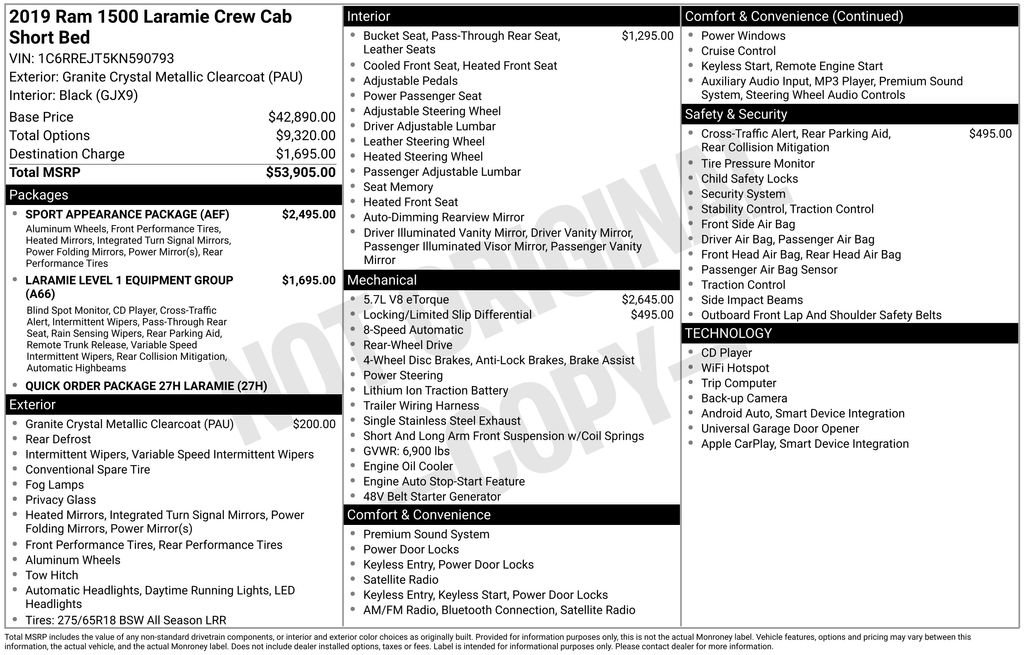 Used 2019 RAM 1500 Laramie w/ Sport Appearance Package image 32