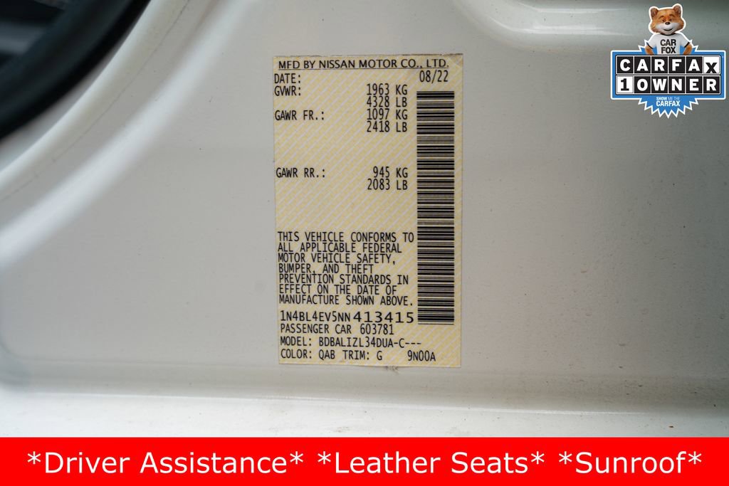 Used 2022 Nissan Altima 2.5 SL FWD image 32