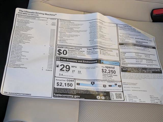Used 2026 BMW X3 xDrive30 w/ Convenience Package AWD/4WD image 19