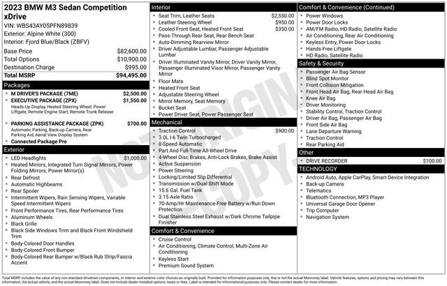 Used 2023 BMW M3 Competition w/ M Driver's Package image 28