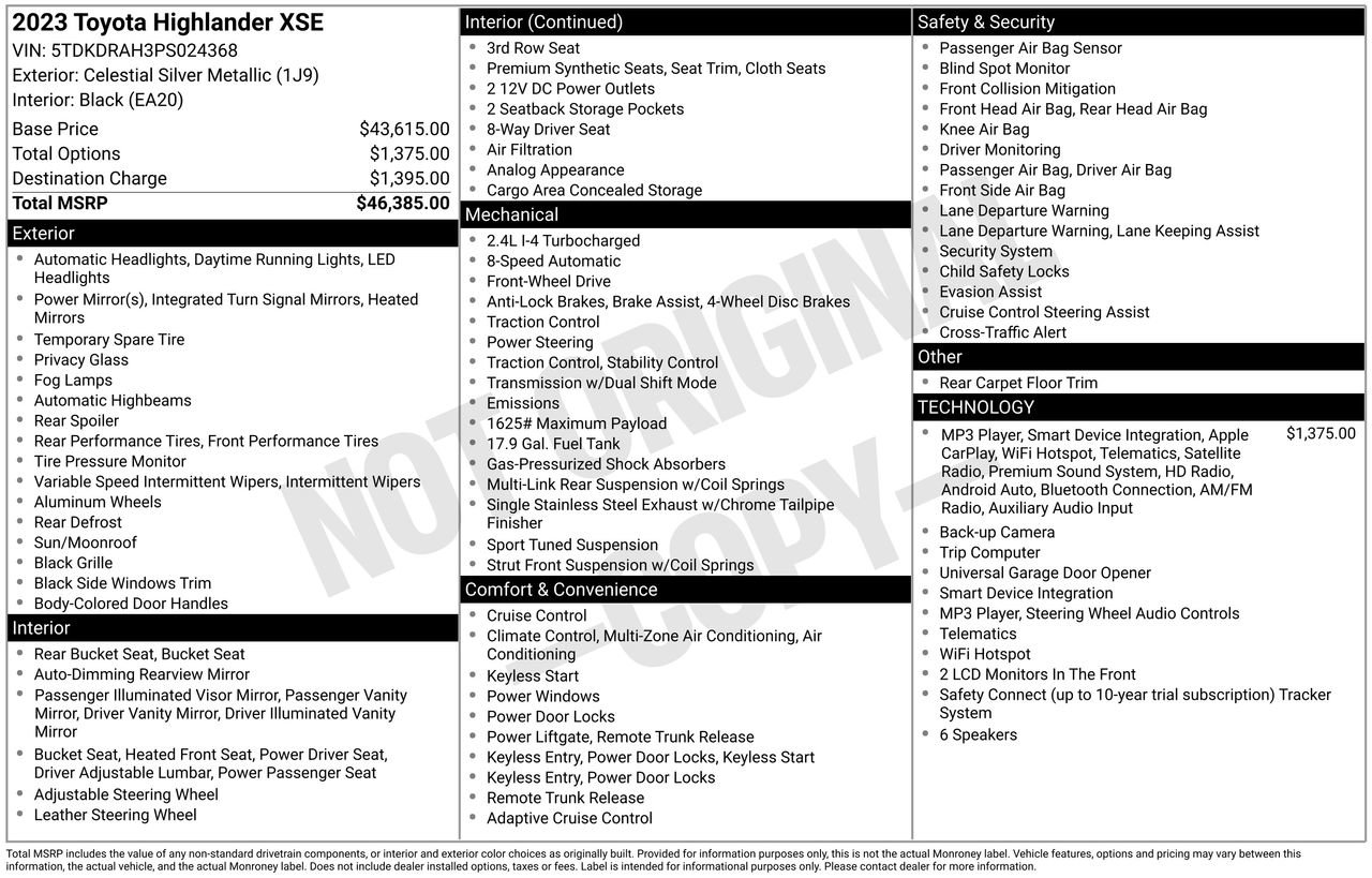 Used 2023 Toyota Highlander XSE FWD image 5