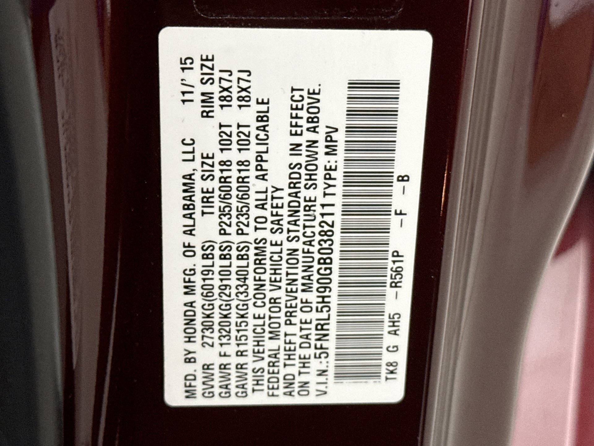 Used 2016 Honda Odyssey Touring Elite image 26