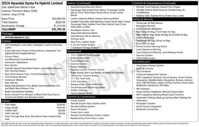 Used 2024 Hyundai Santa Fe Limited FWD image 2