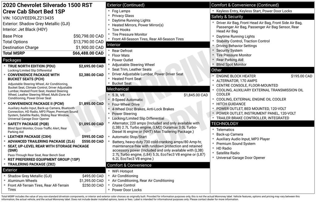 Used 2020 Chevrolet Silverado 1500 RST w/ True North Edition AWD/4WD image 26