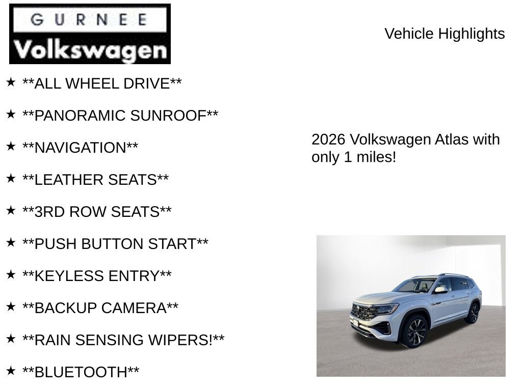 New 2026 Volkswagen Atlas SEL Premium R-Line AWD/4WD image 7