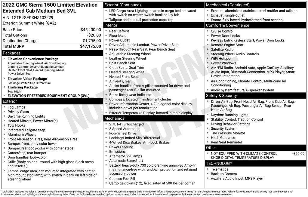 Used 2022 GMC Sierra 1500 Elevation image 21