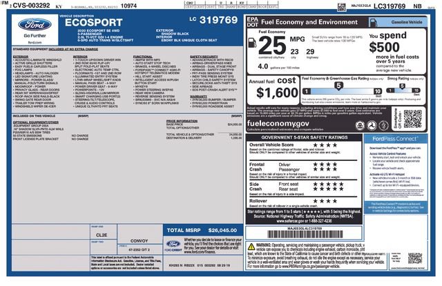 Used 2020 Ford EcoSport SE AWD/4WD image 32