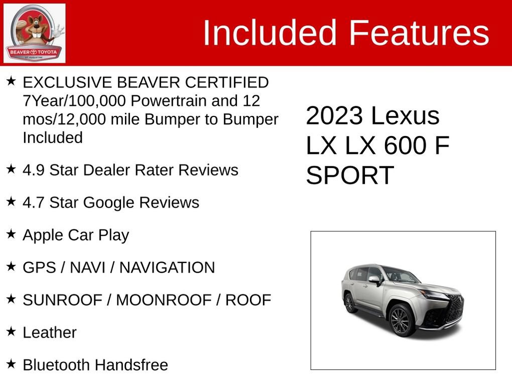 Used 2023 Lexus LX 600 F Sport w/ Accessory Package (Z1) AWD/4WD image 4