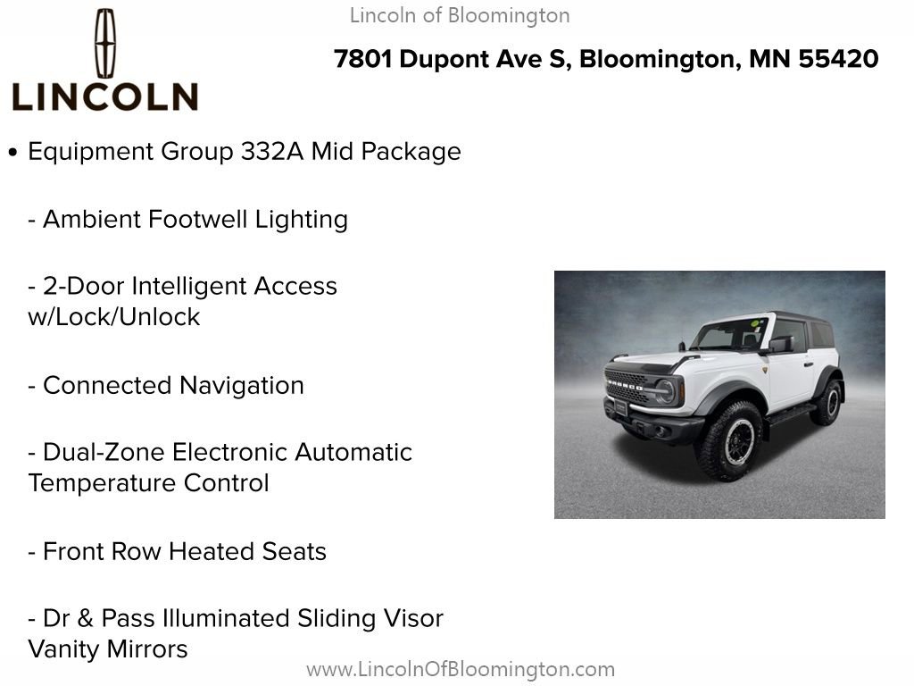 Used 2023 Ford Bronco Badlands w/ Sasquatch Package AWD/4WD image 5