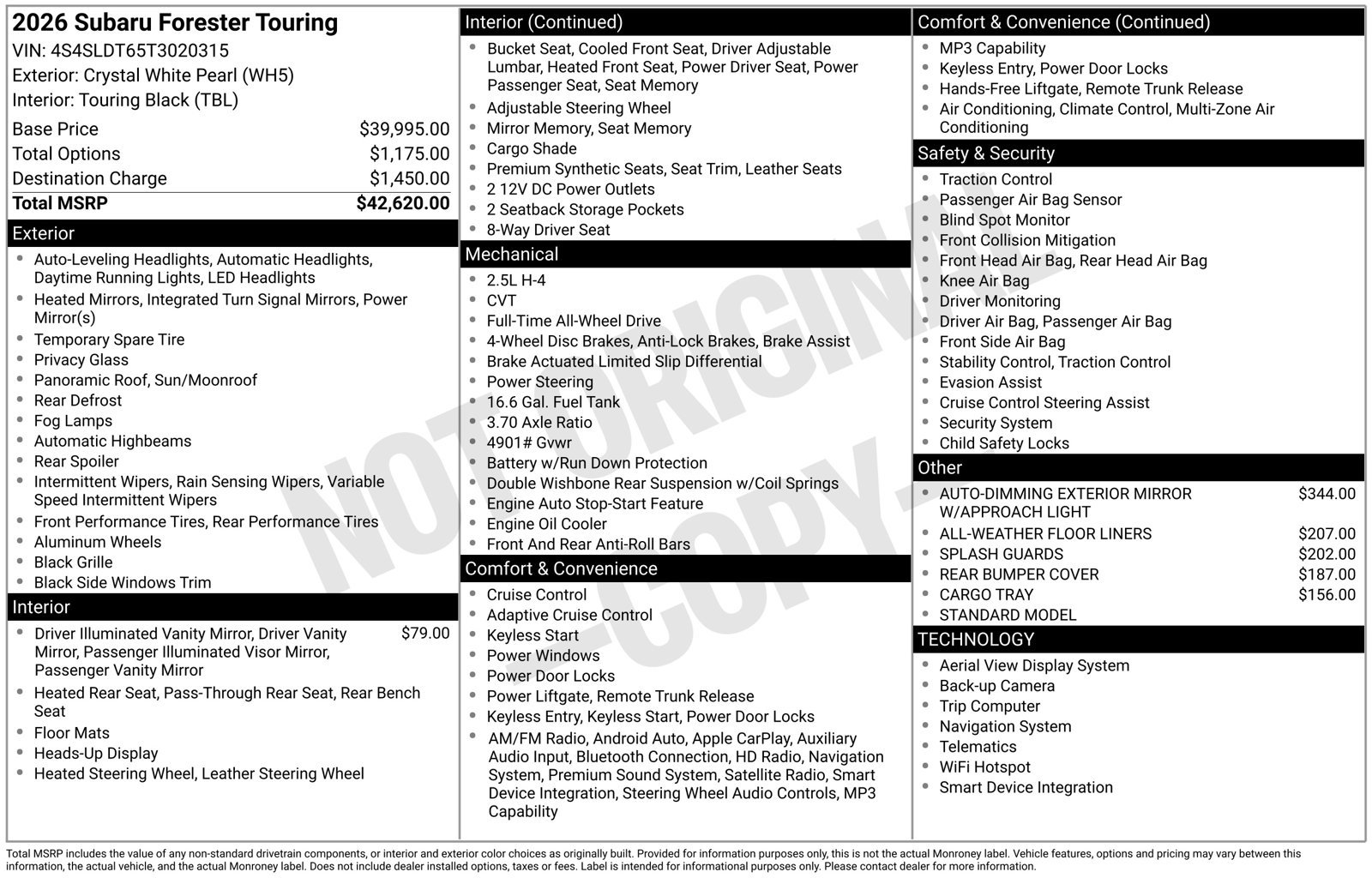 Certified 2026 Subaru Forester Touring AWD/4WD image 7