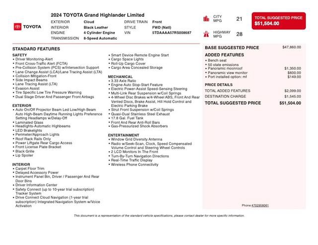 Used 2024 Toyota Grand Highlander FWD image 4