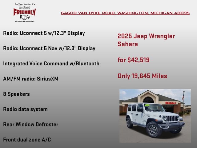 Used 2025 Jeep Wrangler Unlimited Sahara w/ Technology Group AWD/4WD image 20