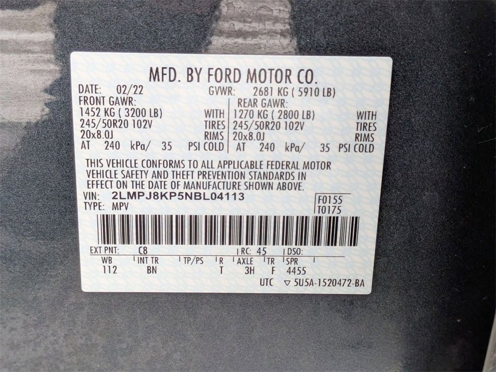 Used 2022 Lincoln Nautilus Reserve w/ Equipment Group 201A image 33