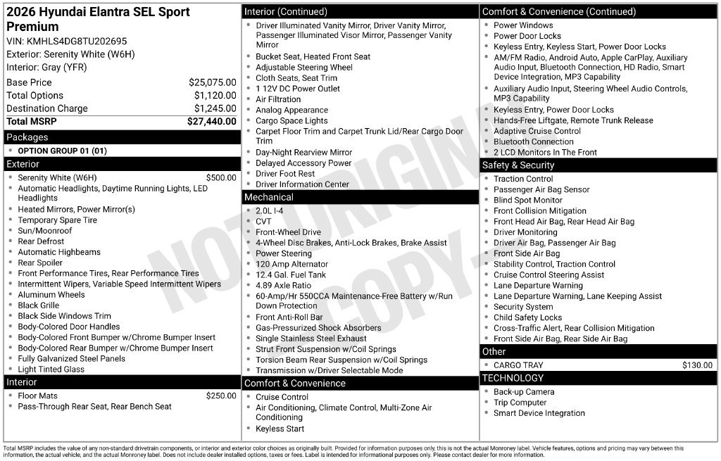 New 2026 Hyundai Elantra SEL Sport Premium FWD image 21