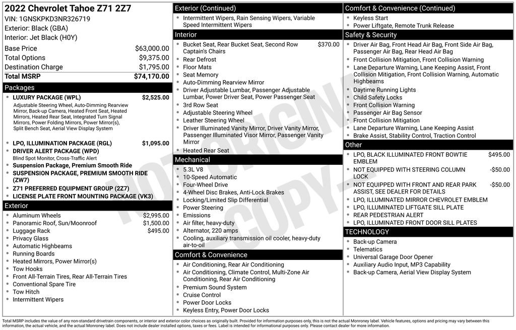 Used 2022 Chevrolet Tahoe Z71 w/ Luxury Package AWD/4WD image 6