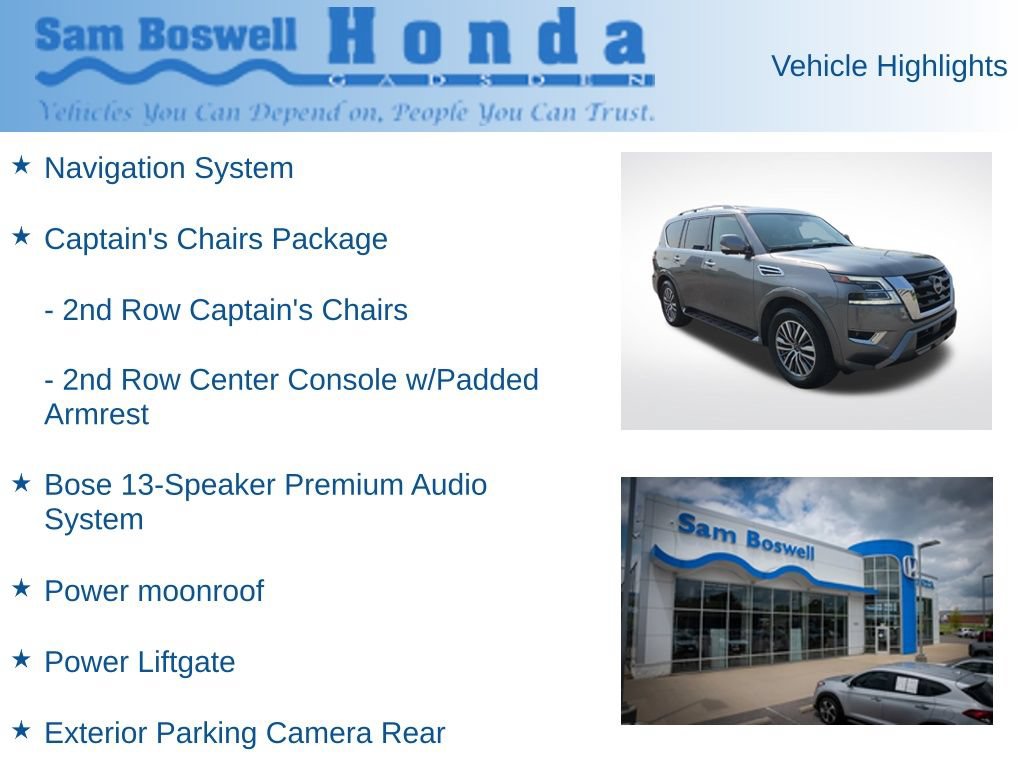 Used 2023 Nissan Armada SL w/ Captain's Chairs Package RWD image 6