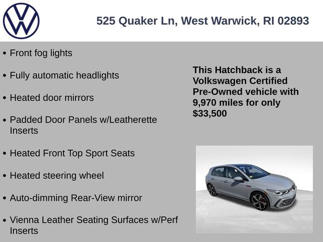 Certified 2024 Volkswagen GTI SE w/ SE Leather Seats Package image 19