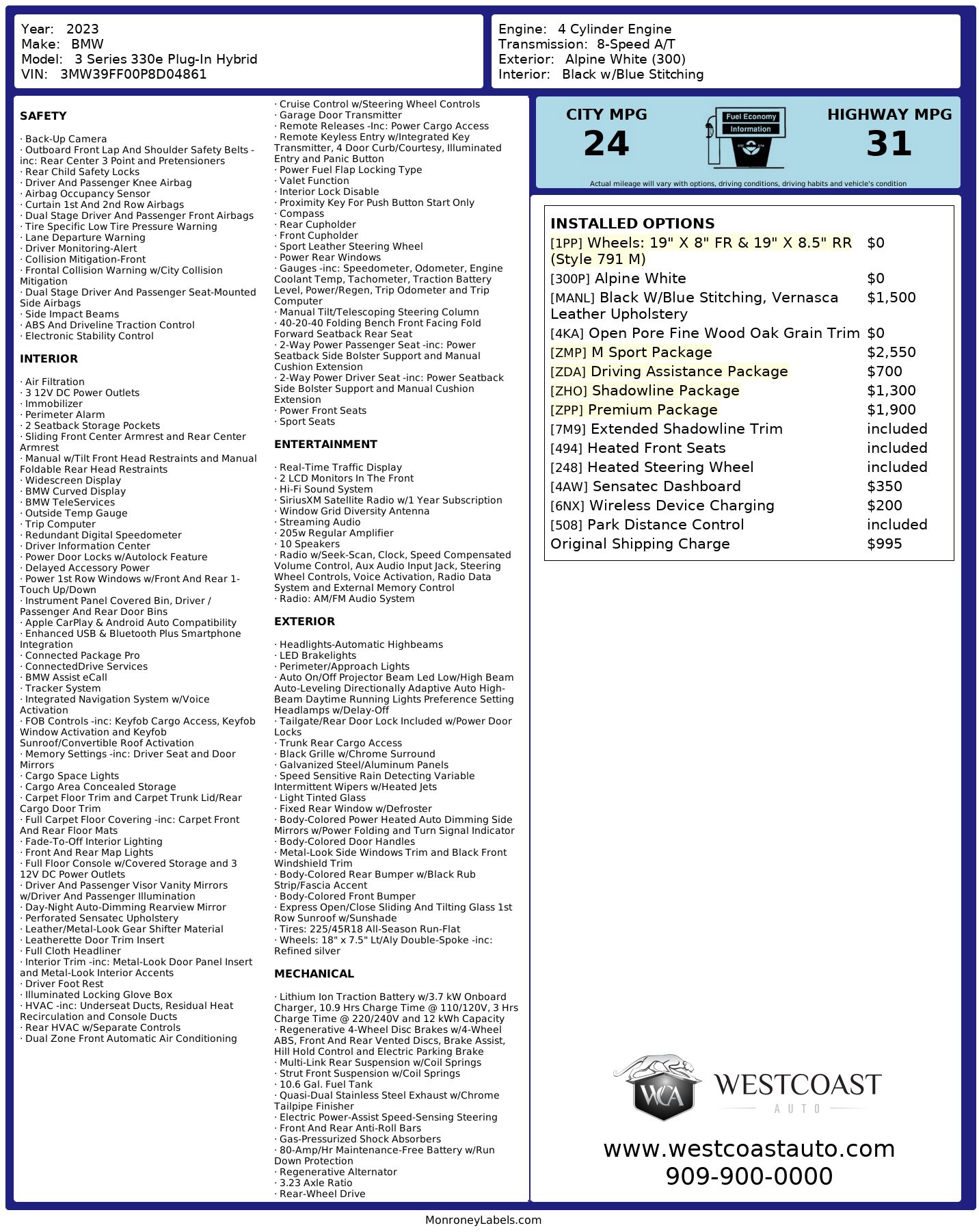 Used 2023 BMW 330e w/ M Sport Package image 13