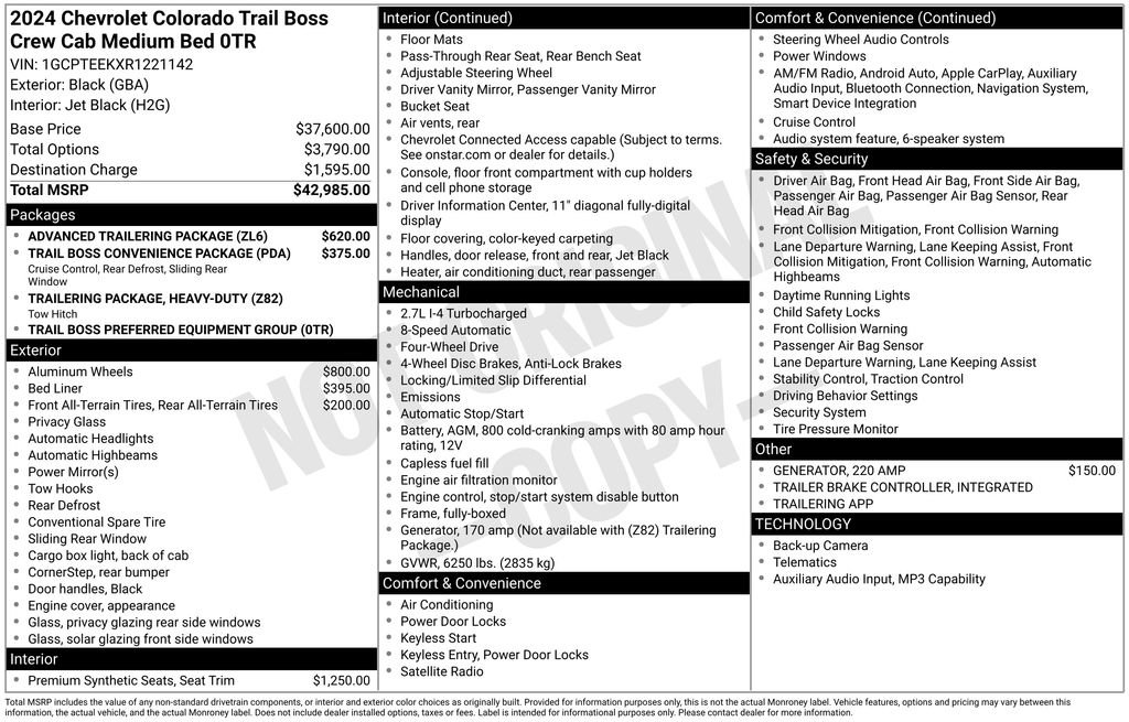 Used 2024 Chevrolet Colorado Trail Boss w/ Advanced Trailering Package AWD/4WD image 4