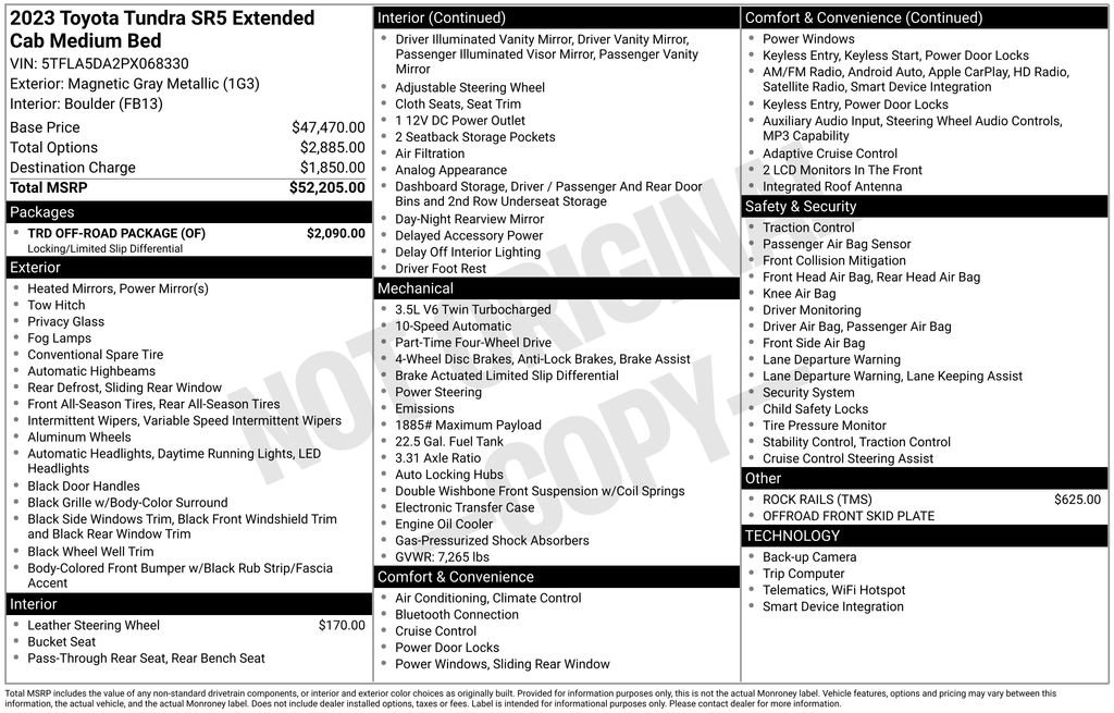 Used 2023 Toyota Tundra SR5 w/ TRD Off-Road Package image 14