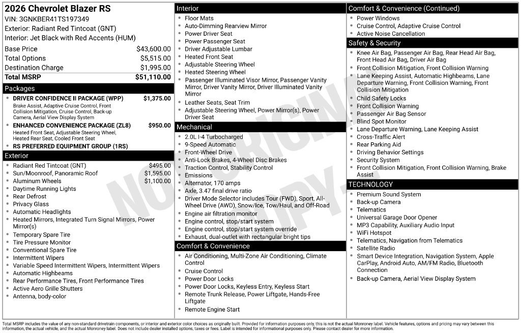 New 2026 Chevrolet Blazer RS FWD image 43