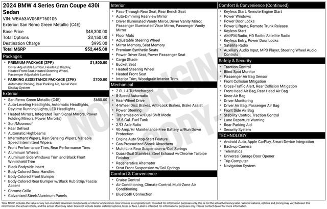 Used 2024 BMW 430i Gran Coupe w/ Premium Package image 50