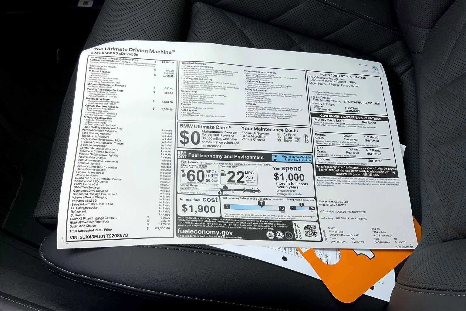 New 2026 BMW X5 xDrive50e w/ M Sport Package image 20