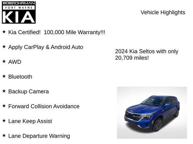 Certified 2024 Kia Seltos LX AWD/4WD image 7