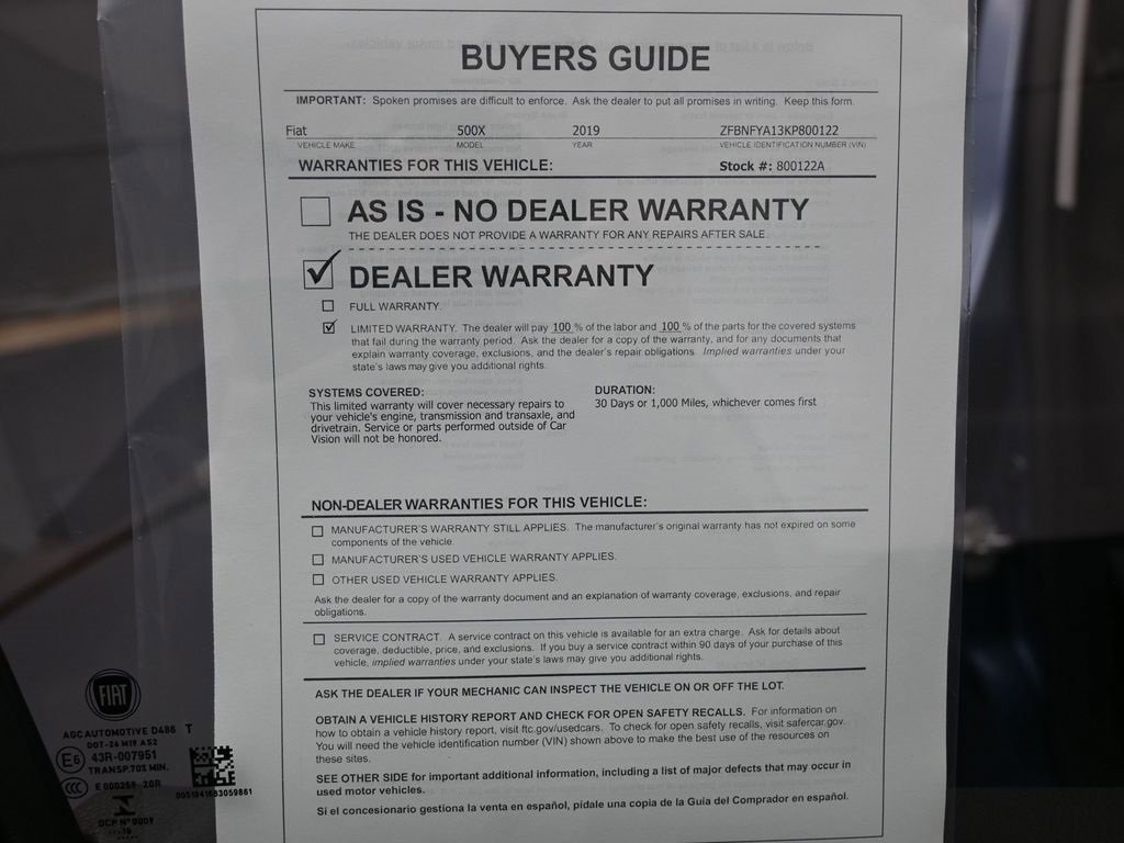 Used 2019 FIAT 500X Pop image 36