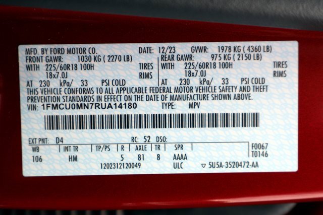 Used 2024 Ford Escape ST-Line w/ Tech Pack #1 image 37