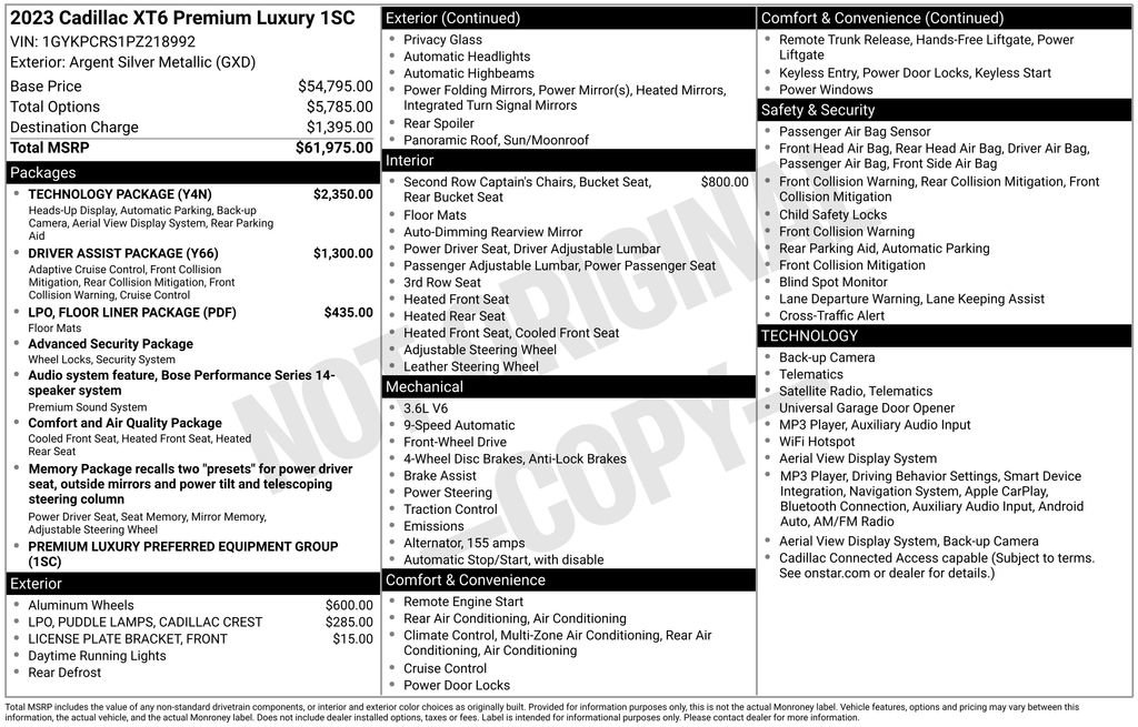 Certified 2023 Cadillac XT6 Premium Luxury w/ Technology Package FWD image 45