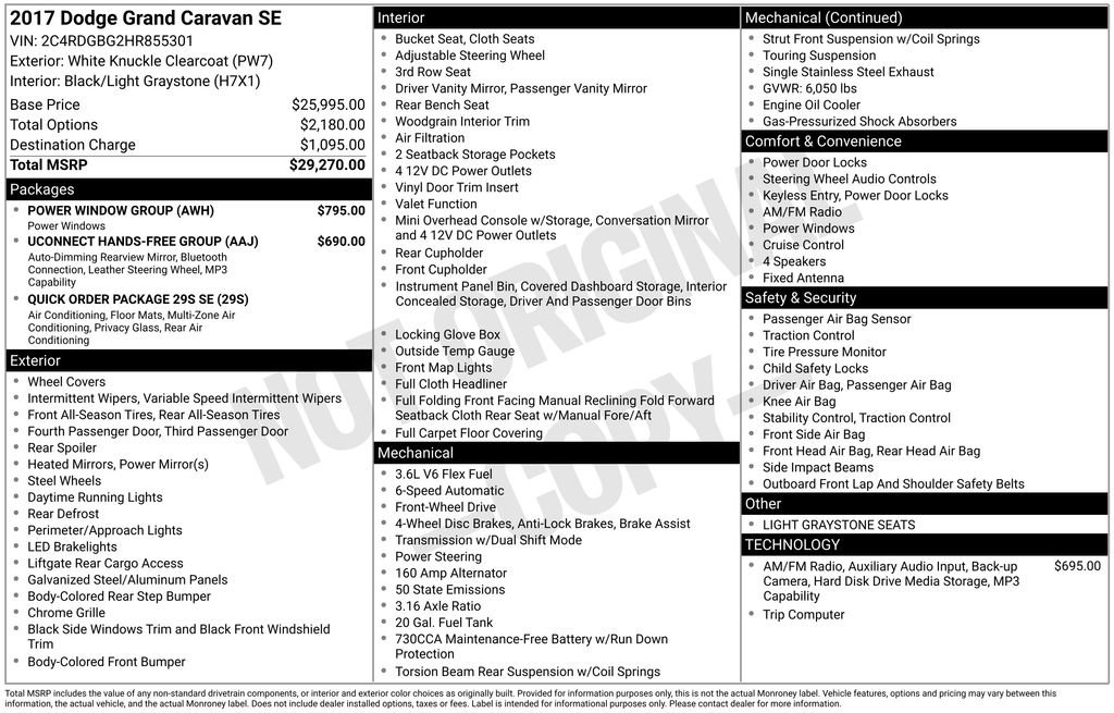 Used 2017 Dodge Grand Caravan SE w/ Power Window Group image 28