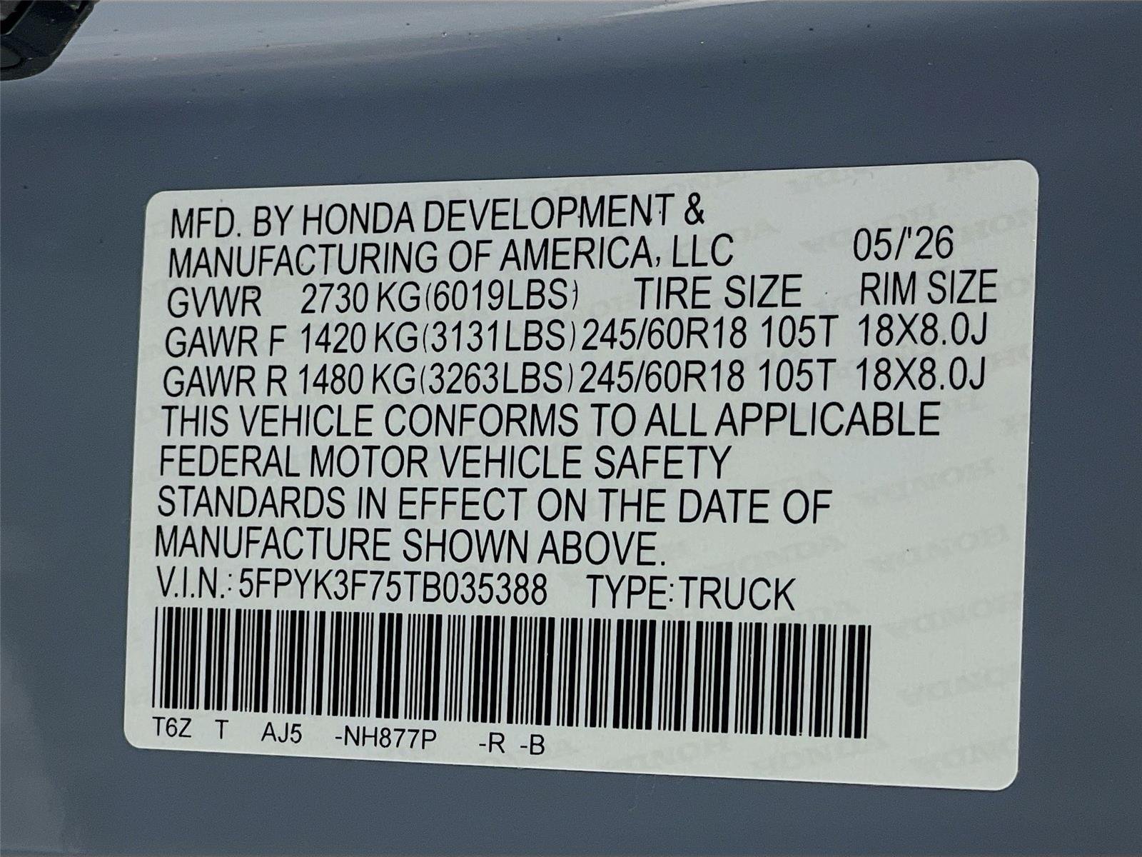 New 2026 Honda Ridgeline TrailSport image 26