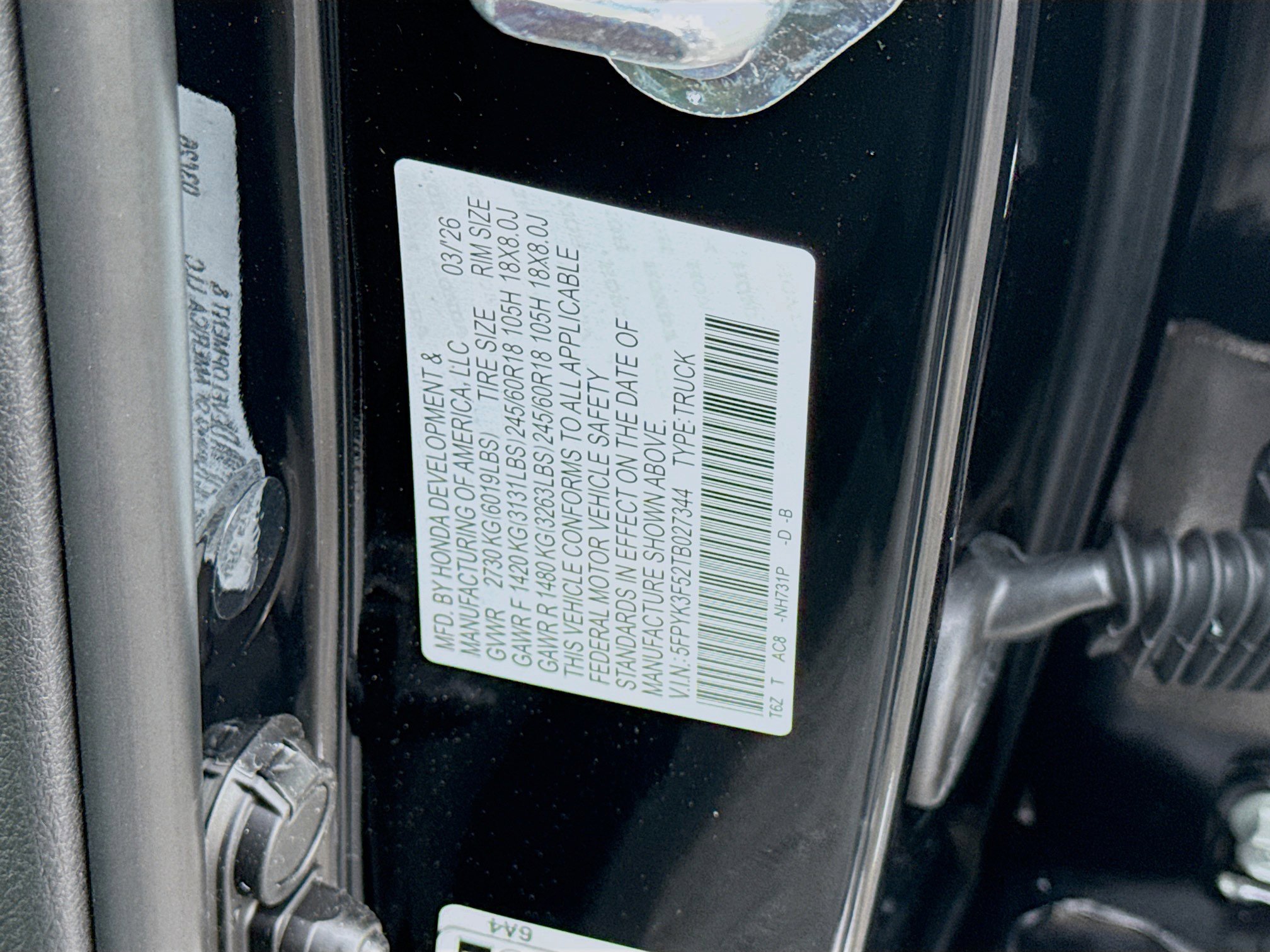 New 2026 Honda Ridgeline RTL image 27