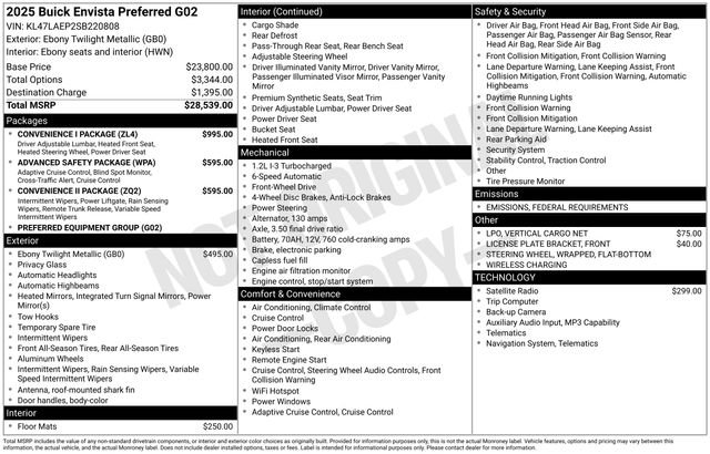 New 2025 Buick Envista Preferred w/ Convenience I Package image 4