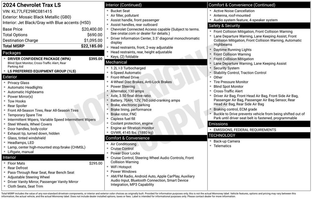 Certified 2024 Chevrolet Trax LS w/ Driver Confidence Package image 32