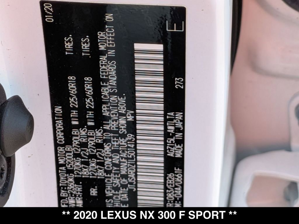 Used 2020 Lexus NX 300 F Sport w/ F Sport Premium Package AWD/4WD image 29