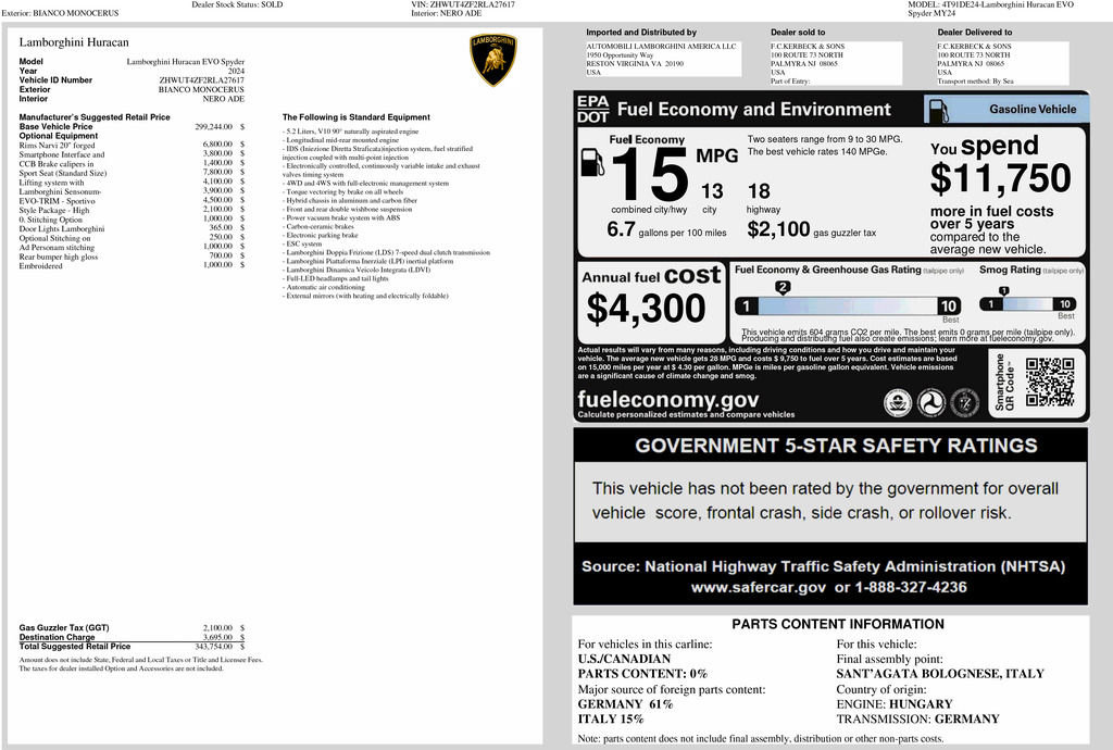 Used 2024 Lamborghini Huracan EVO image 99