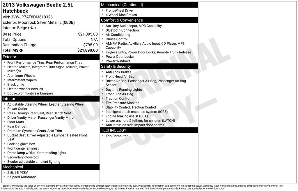 Used 2013 Volkswagen Beetle 2.5 image 4