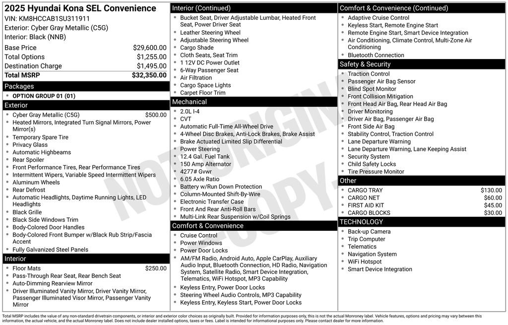 Certified 2025 Hyundai Kona SEL AWD/4WD image 6