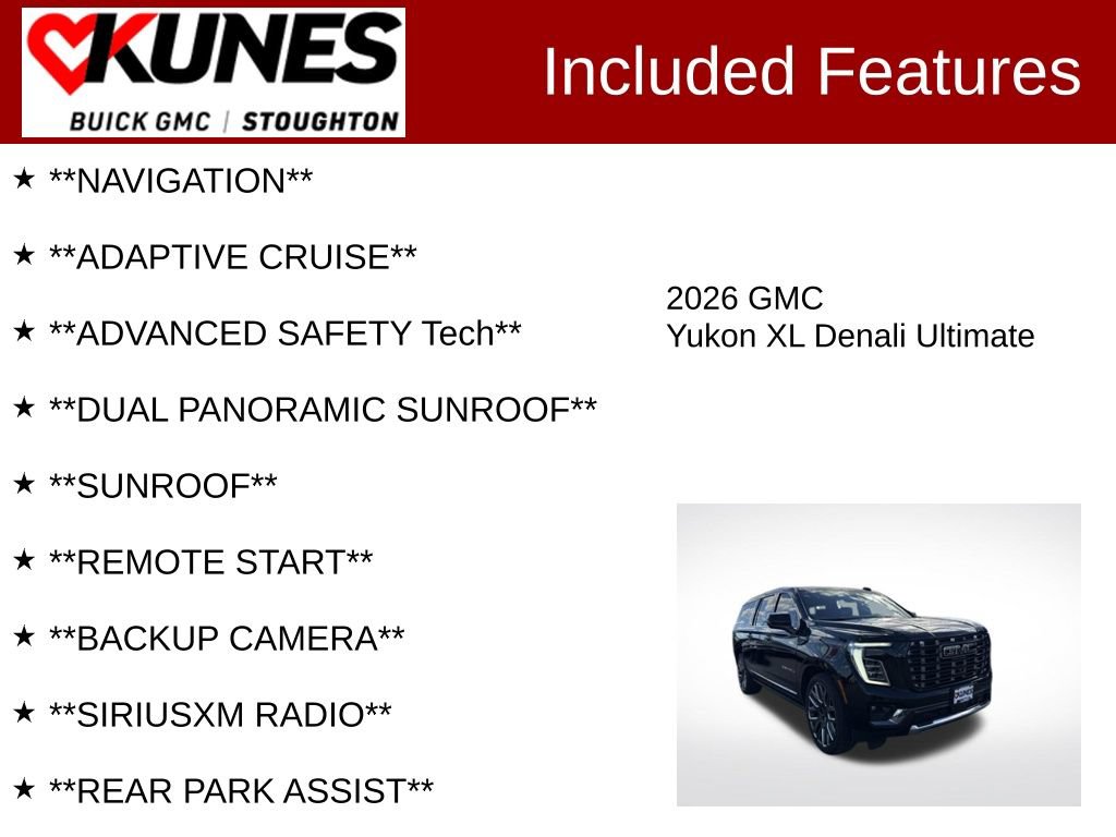 Used 2026 GMC Yukon XL Denali Ultimate w/ LPO, Floor Liner Package AWD/4WD image 2