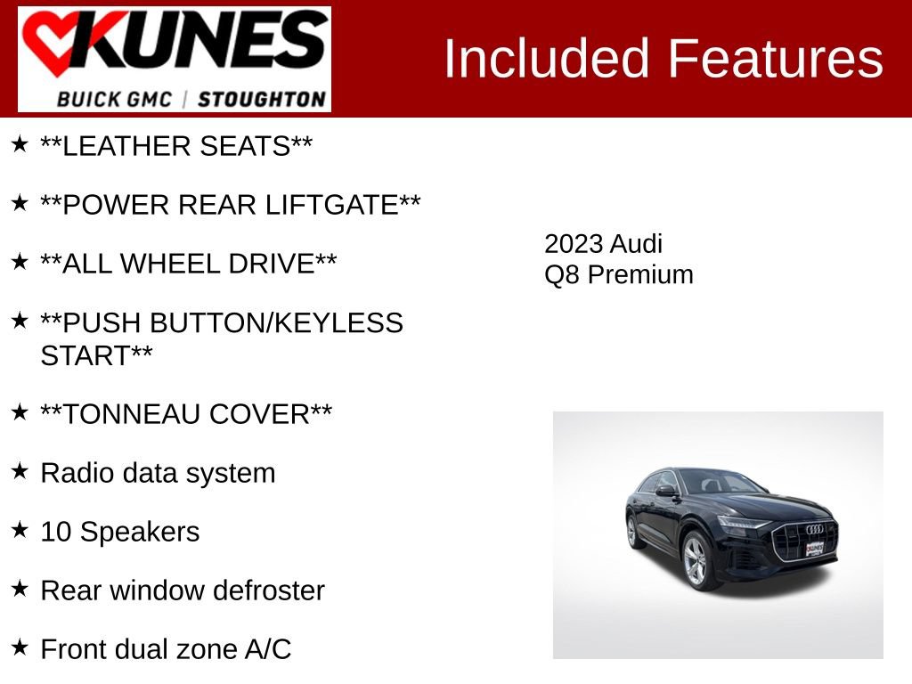 Used 2023 Audi Q8 Premium w/ Convenience Package AWD/4WD image 3