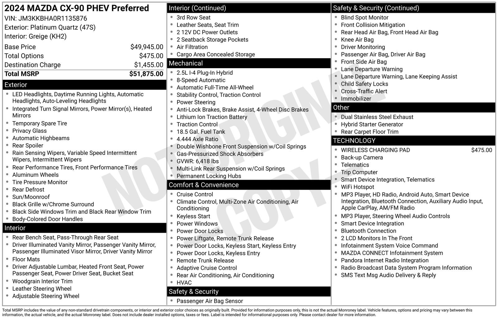 Certified 2024 MAZDA CX-90 Plug-In Hybrid w/ Preferred AWD/4WD image 25