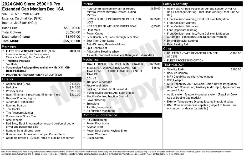Used 2024 GMC Sierra 2500 Pro w/ Fleet Convenience Package AWD/4WD image 7