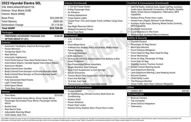 Certified 2023 Hyundai Elantra SEL w/ Preferred Accessory Package FWD image 13