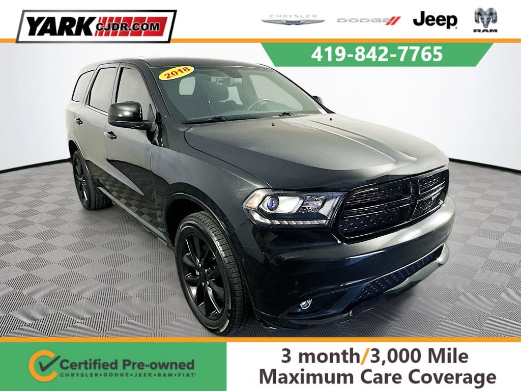 Certified 2018 Dodge Durango SXT w/ Quick Order Package 2BB AWD/4WD image 1