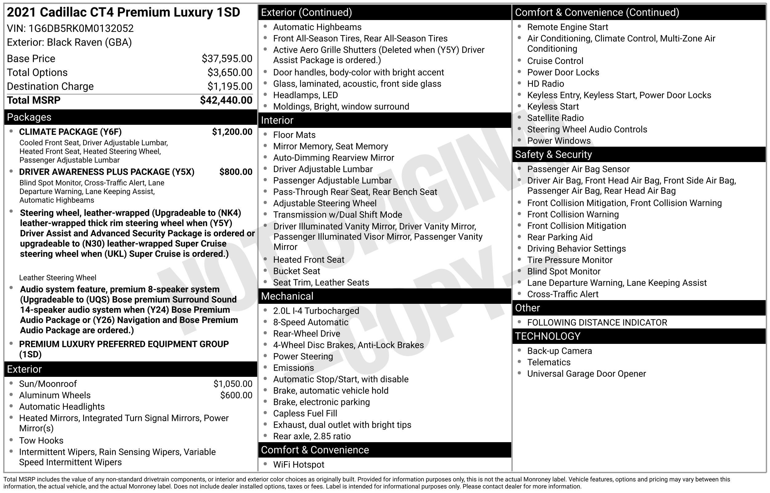 Used 2021 Cadillac CT4 Premium Luxury w/ Climate Package image 46