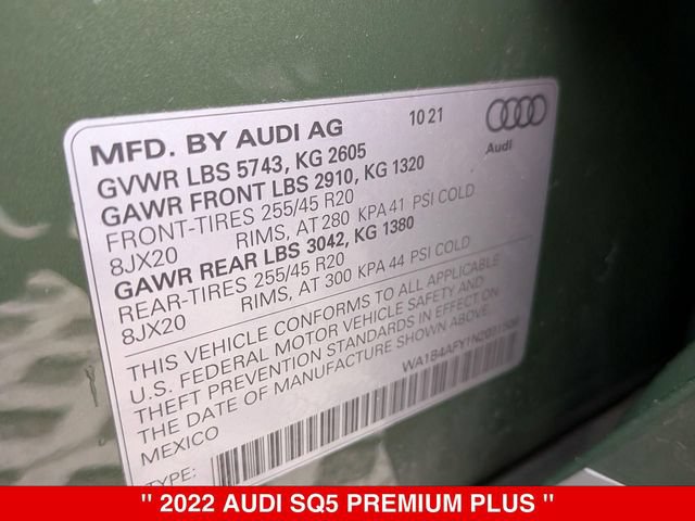 Used 2022 Audi SQ5 Premium Plus w/ Premium Plus Package AWD/4WD image 40