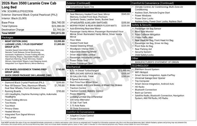 New 2026 RAM 3500 Laramie w/ Night Edition AWD/4WD image 36