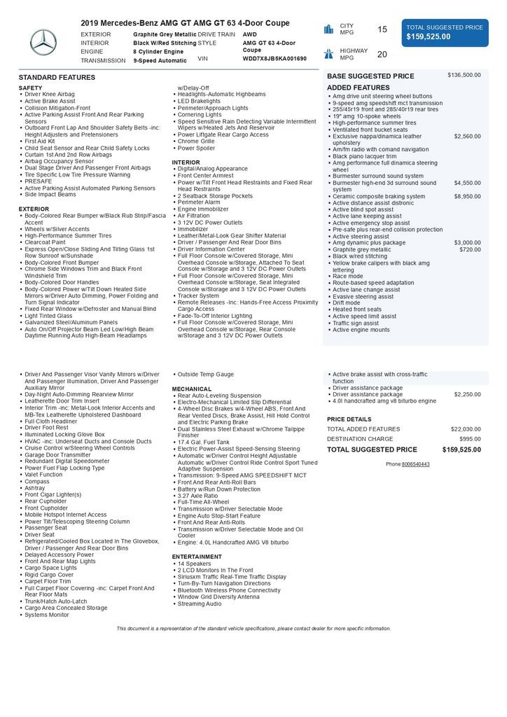 Used 2019 Mercedes-Benz AMG GT 63 image 3